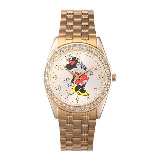 Disneys Minnie Mouse Womens Gold Tone Glitz Watch Product Image