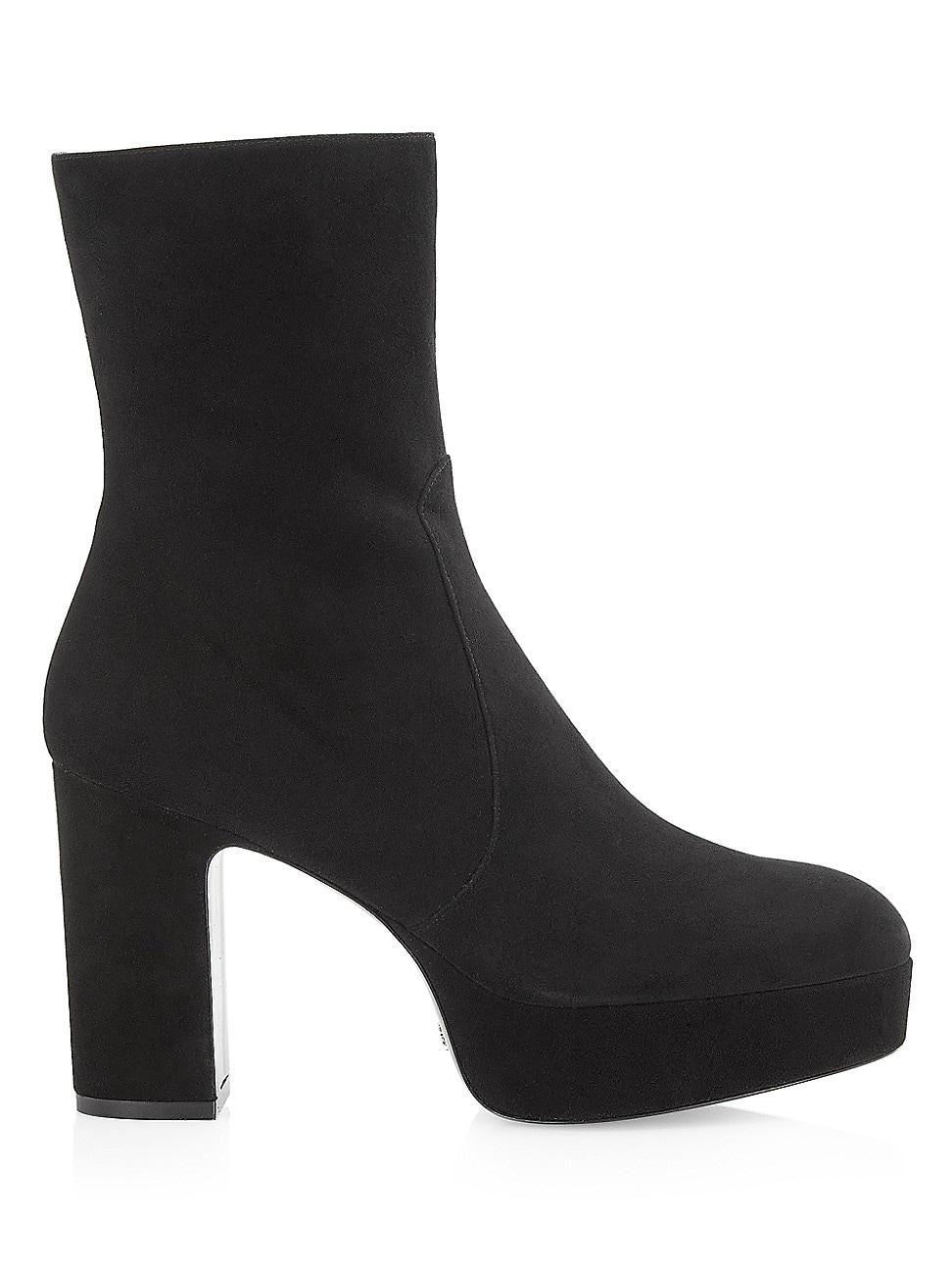 Womens Lala 110MM Leather Side-Zip Platform Booties Product Image