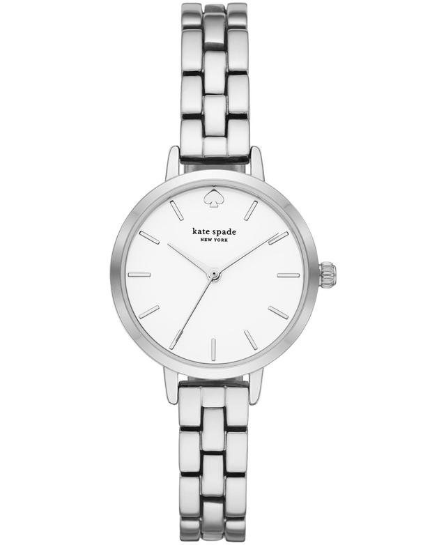 kate spade new york Womens Metro Three-Hand Silver-Tone Stainless Steel Watch 30mm, KSW9001 Product Image