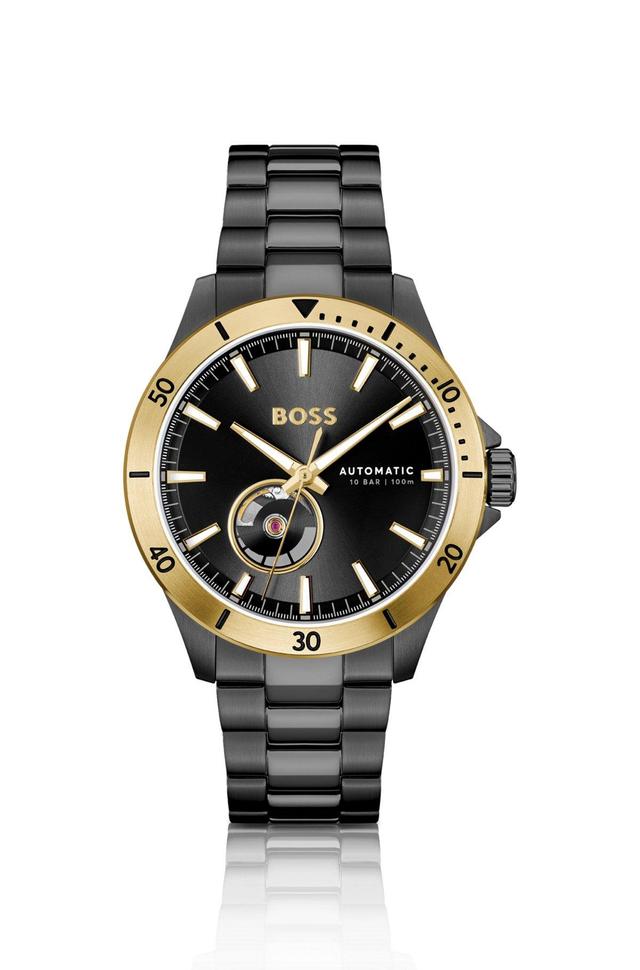 BOSS - Black-plated automatic watch with tonal dial Product Image