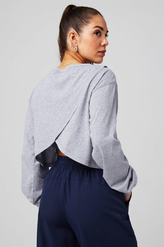 100% Cotton Cropped Boxy Long-Sleeve product image