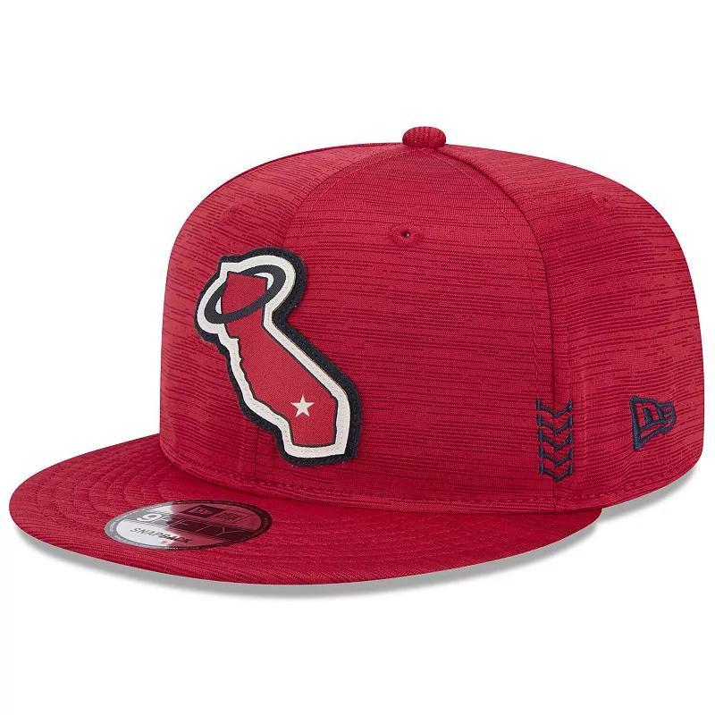 Mens New Era Red Los Angeles Angels 2024 Clubhouse 9FIFTY Snapback Hat Product Image