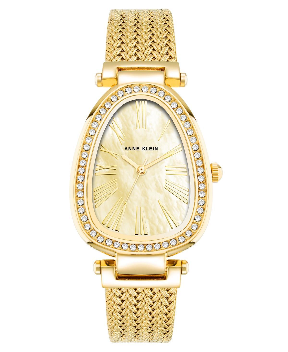 Anne Klein Womens Quartz Gold-Tone Stainless Steel Mesh Watch, 36mm - Gold-Tone Product Image