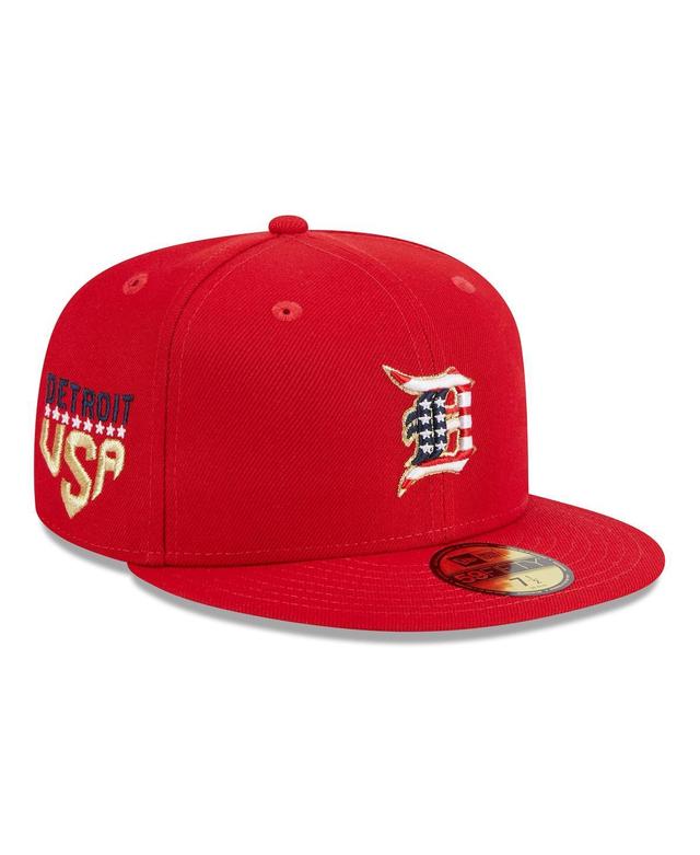 Mens New Era Red Detroit Tigers 2023 Fourth of July 59FIFTY Fitted Hat Product Image