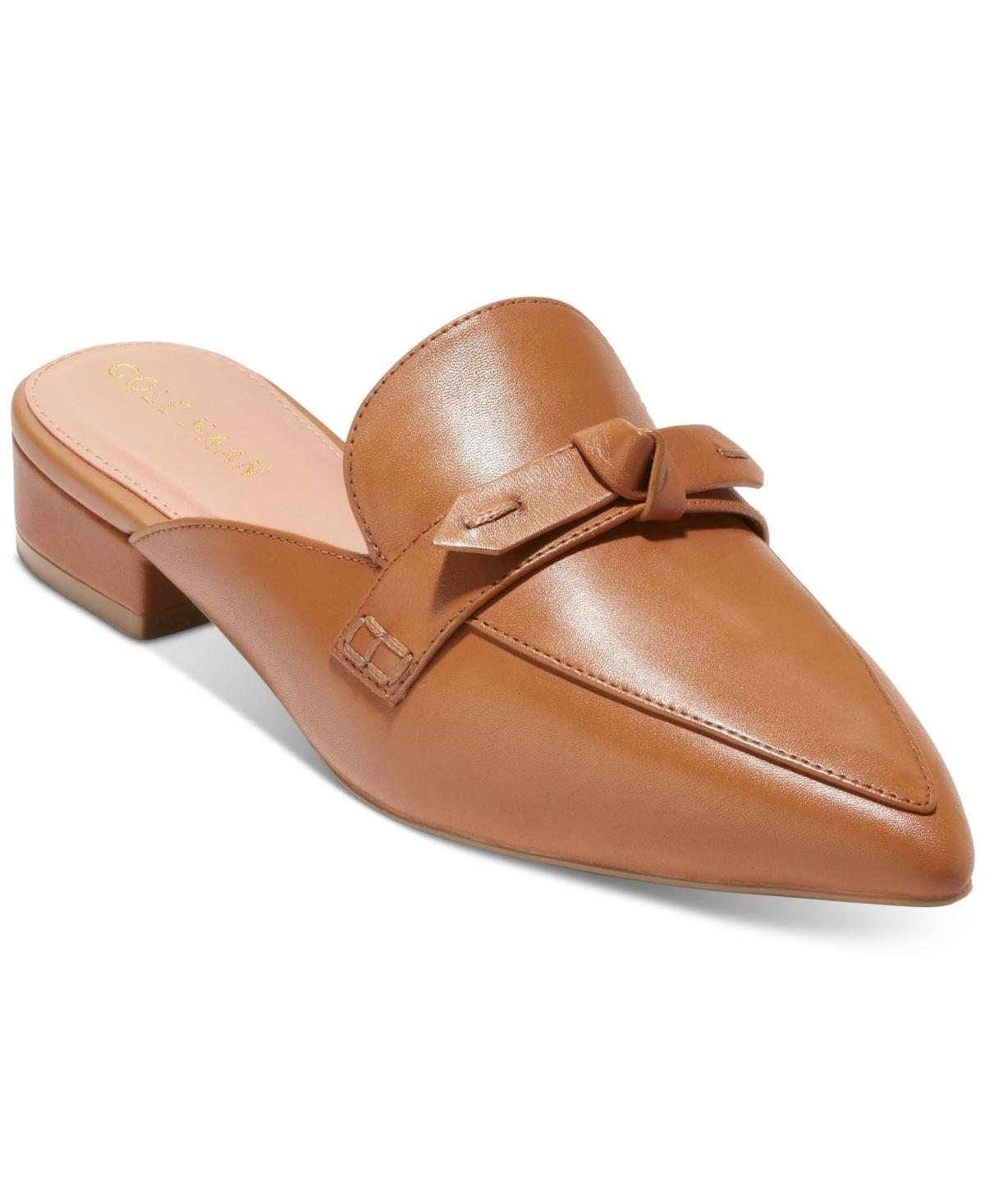 Cole Haan Womens Piper Bow Pointed-Toe Flat Mules Product Image