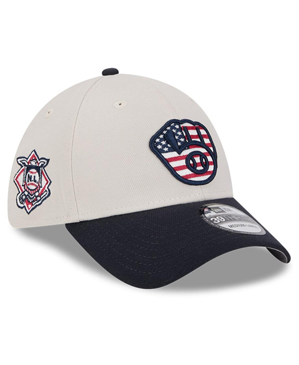 New Era Mens Black Milwaukee Brewers 2024 Fourth of July 39THIRTY Flex Hat Product Image