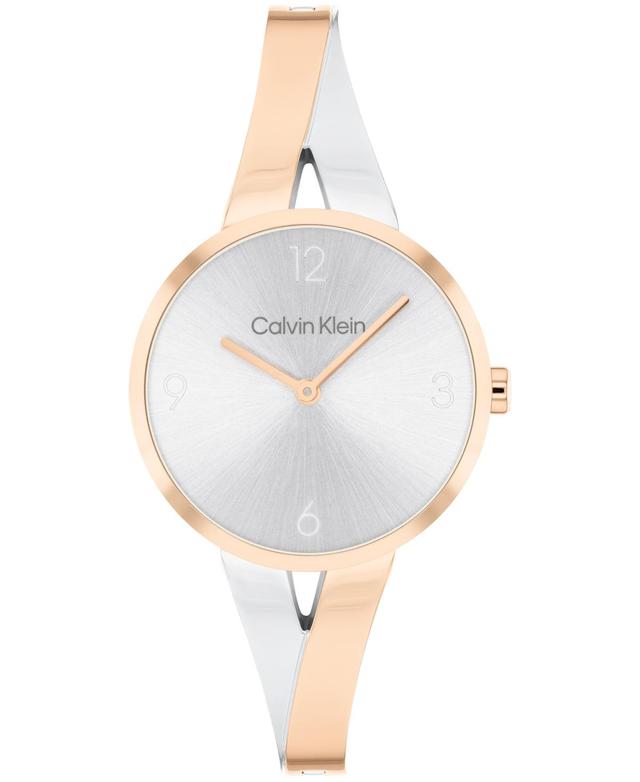 Calvin Klein Womens Joyful Two-Tone Stainless Steel Bangle Bracelet Watch 30mm - Two-Tone Product Image