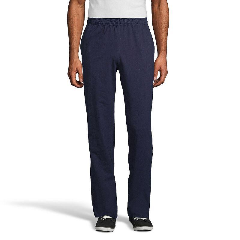 Mens Hanes ComfortSoft Jersey Pocket Pajama Pants Blue Product Image