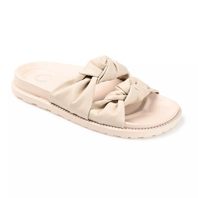 Journee Collection Melanie Womens Slide Sandals Ivory Product Image