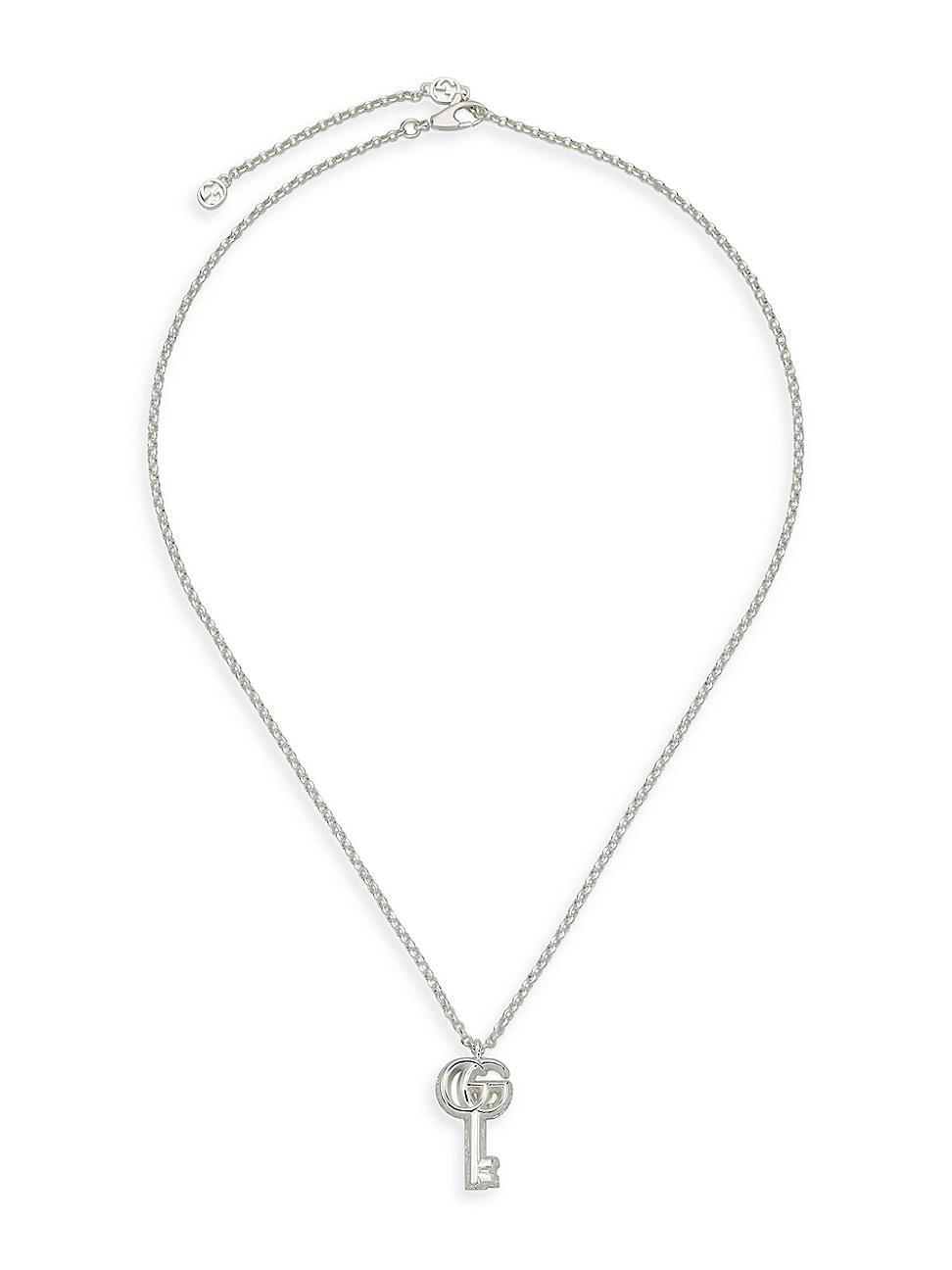 Womens GG Marmont Sterling Silver Key Charm Necklace Product Image