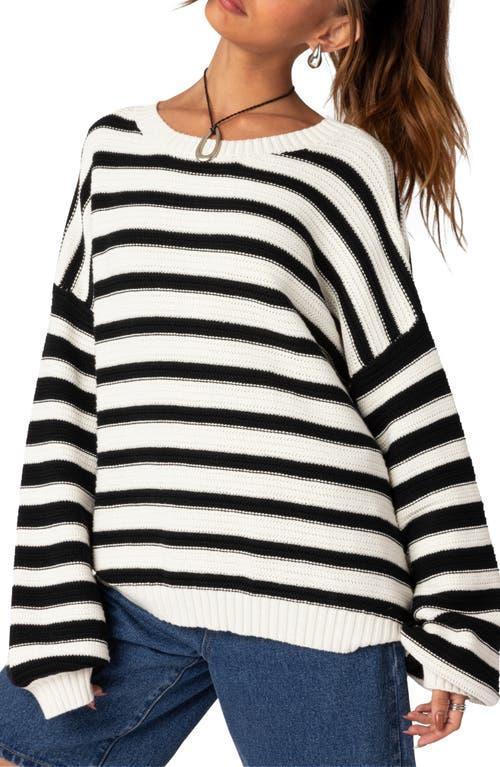 EDIKTED Oversize Stripe Cotton Sweater Product Image