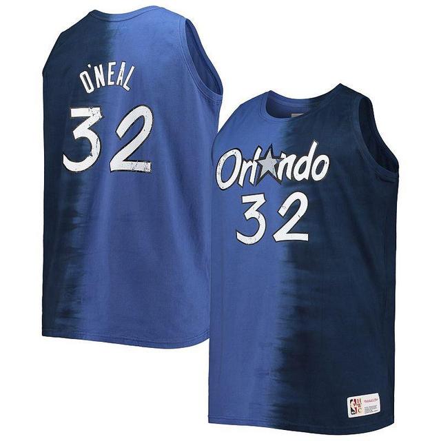 Mens Mitchell & Ness Shaquille ONeal Blue/Navy Orlando Magic Big & Tall Profile Tie-Dye Player Tank Top Product Image