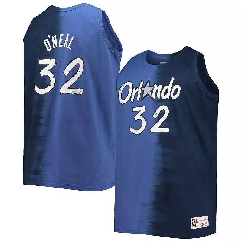 Mens Mitchell & Ness Shaquille ONeal Blue, Navy Orlando Magic Big and Tall Profile Tie-Dye Player Tank Top - Blue, Navy Product Image