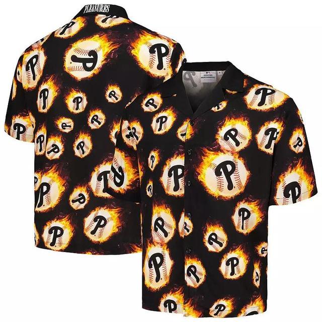 Mens Philadelphia Phillies Flame Fireball Button-Up Shirt Product Image