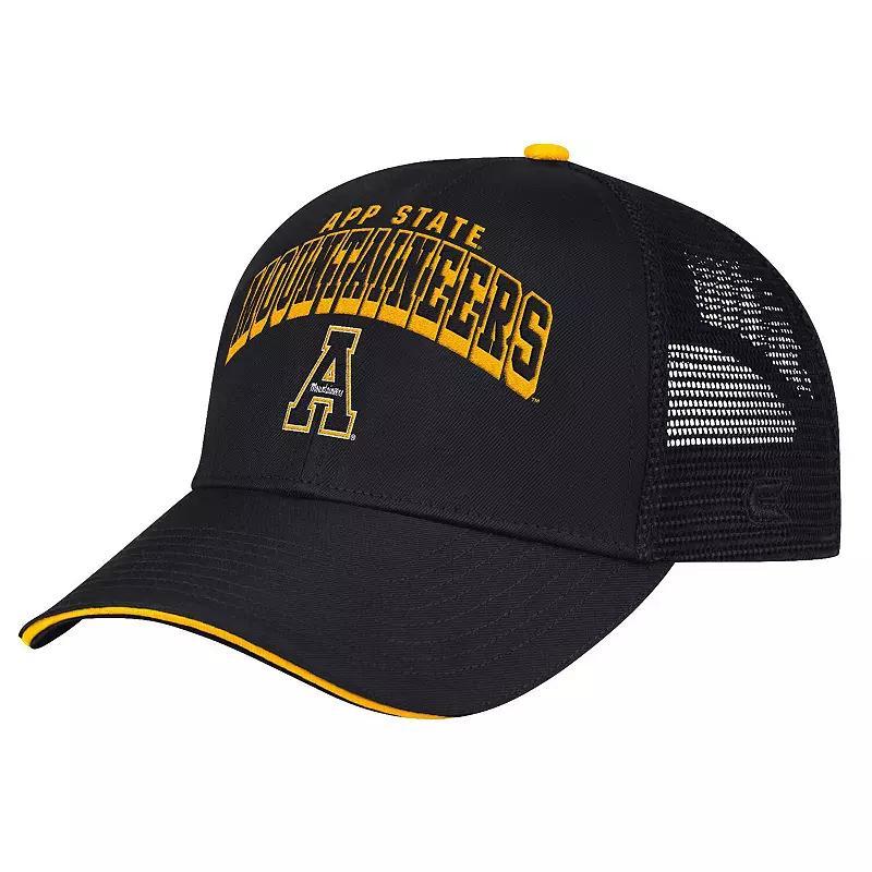 Mens Colosseum Black Appalachian State Mountaineers Wyatt Primary Team Trucker Adjustable Hat Product Image