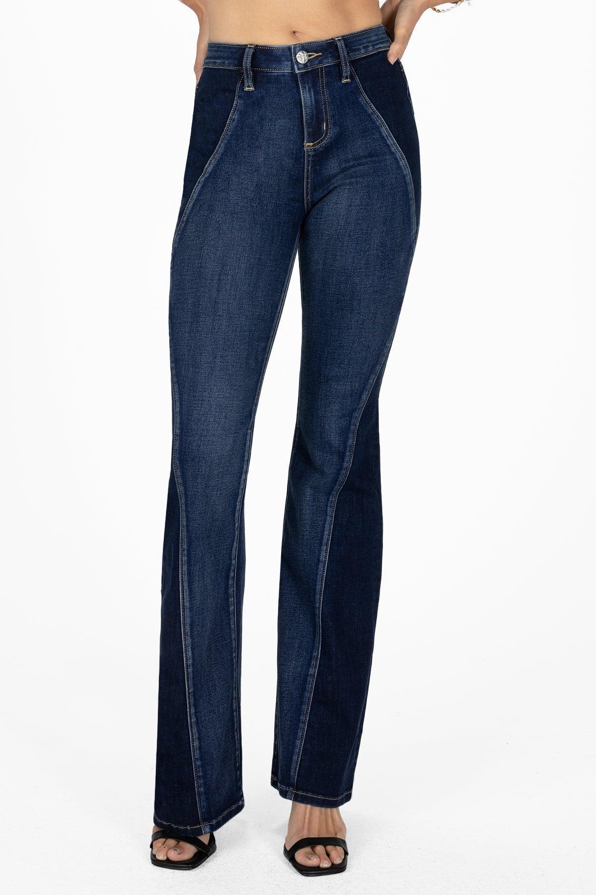 Contrasting Inserts Slim Flare Jeans product image