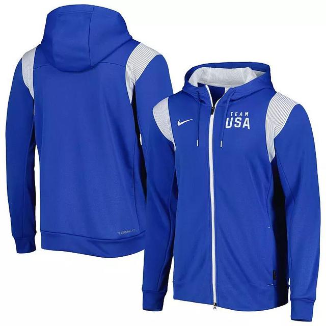 Mens Nike Royal Team USA Logo Performance Full-Zip Hoodie Product Image