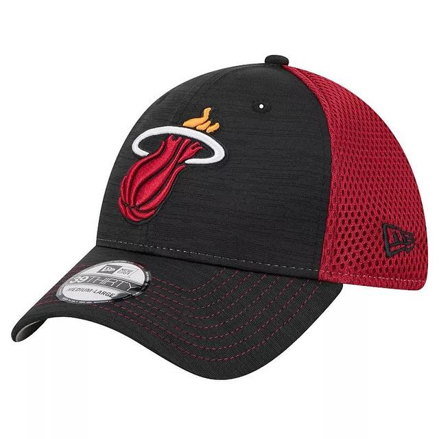 Mens New Era Miami Heat Active Tech Neo Flex 39THIRTY Flex Hat Product Image