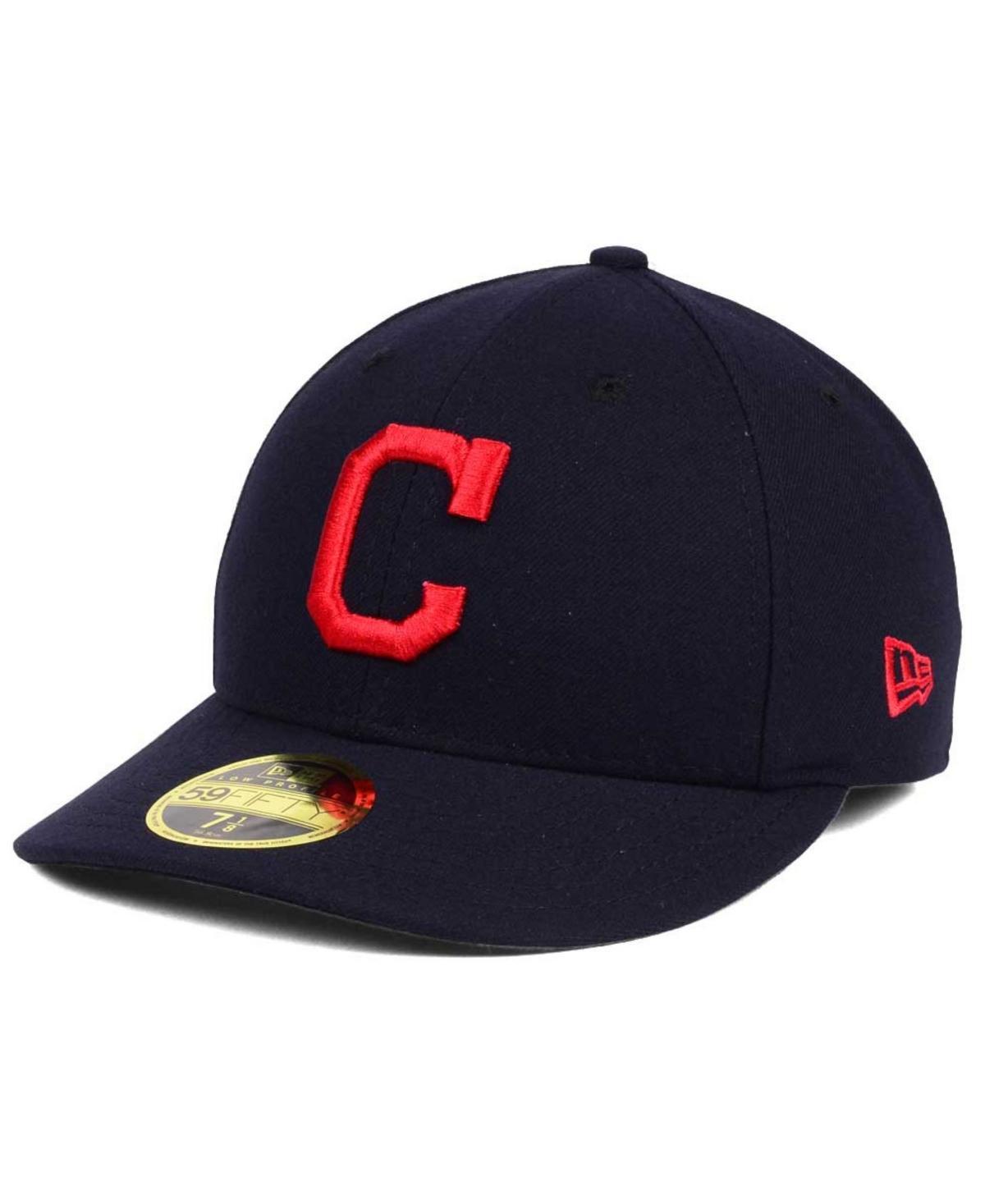 Mens New Era Navy Cleveland Indians Road Authentic Collection On-Field Low Profile 59FIFTY Fitted Hat Product Image