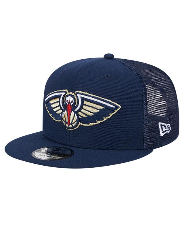 New Era Mens Navy New Orleans Pelicans Evergreen Meshback 9FIFTY Snapback Hat Product Image