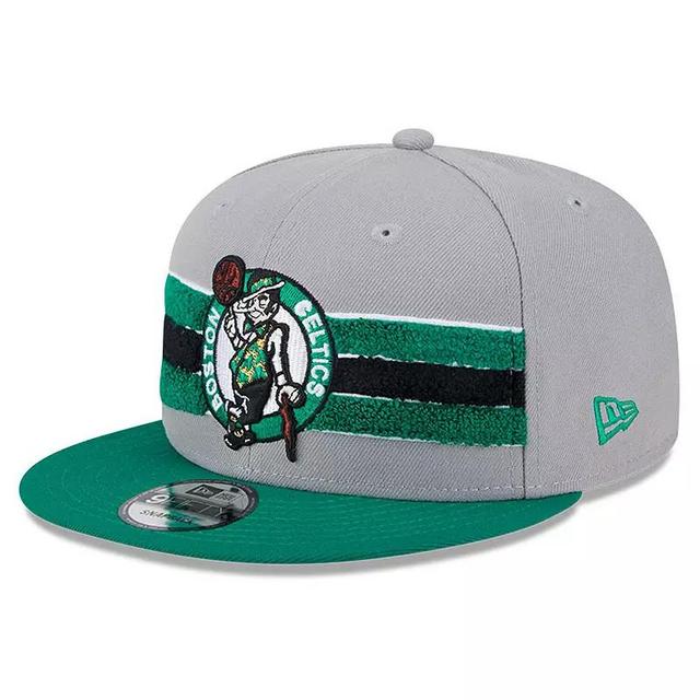 Mens New Era Gray Boston Celtics Chenille Band 9FIFTY Snapback Hat Product Image