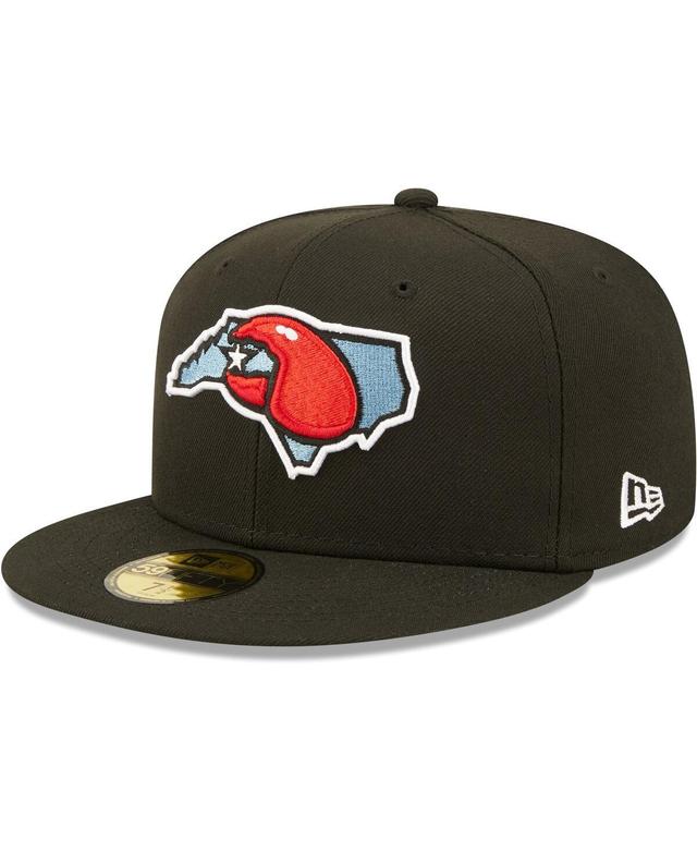 Mens New Era Black Hickory Crawdads Authentic Collection Road 59FIFTY Fitted Hat Product Image