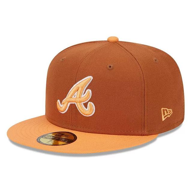 Mens New Era /Orange Atlanta Braves Spring Color Basic Two-Tone 59FIFTY Fitted Hat Product Image