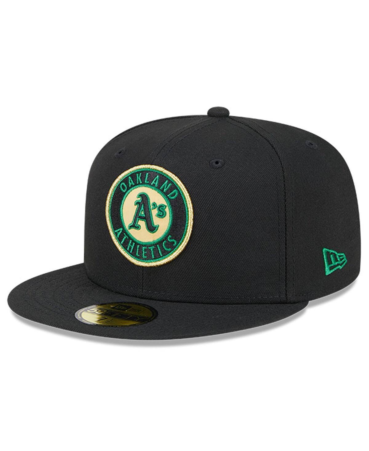 New Era Mens Black Oakland Athletics 59FIFTY Day Team Pop Fitted Hat Product Image