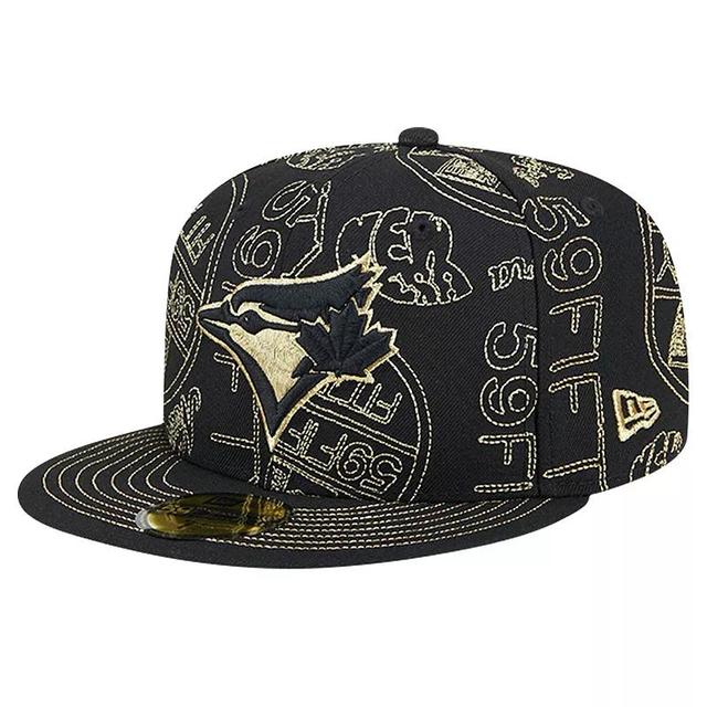 Mens New Era Black Toronto Blue Jays 59FIFTY Day Allover Fitted Hat Product Image