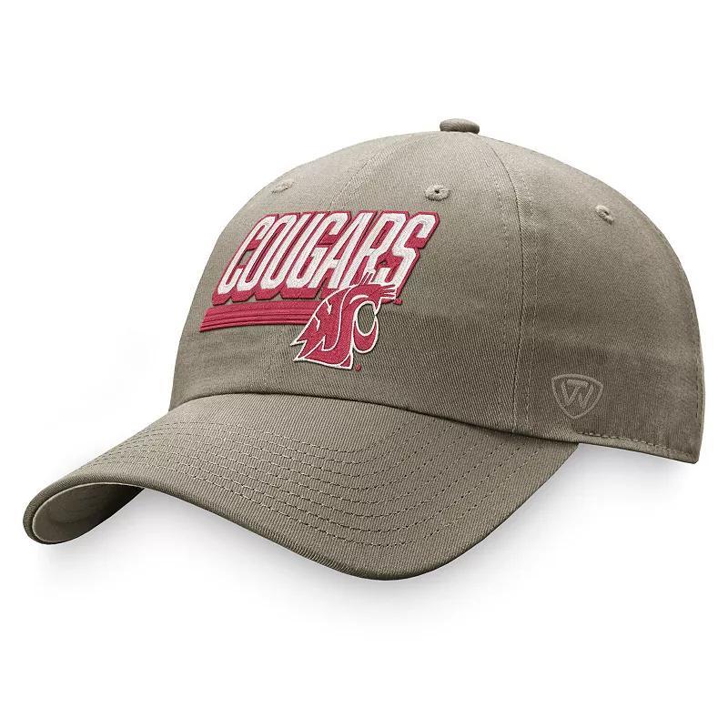 Mens Top of the World Khaki Washington State Cougars Slice Adjustable Hat Product Image