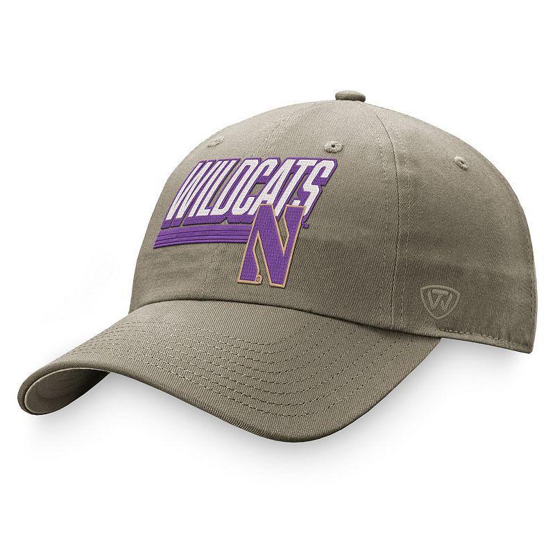 Mens Top of the World Khaki Northwestern Wildcats Slice Adjustable Hat Product Image