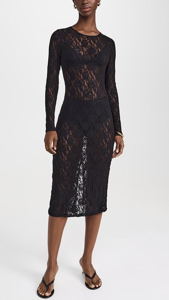 Hanky Panky Signature Lace Long Sleeve Midi Dress | Shopbop Product Image