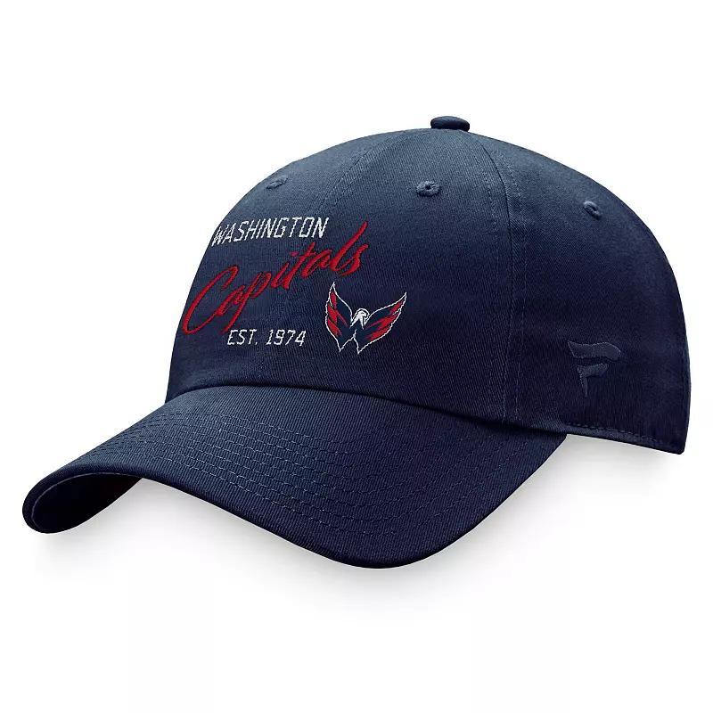 Womens Fanatics Branded Washington Capitals Fundamental Script Adjustable Hat, Blue Product Image