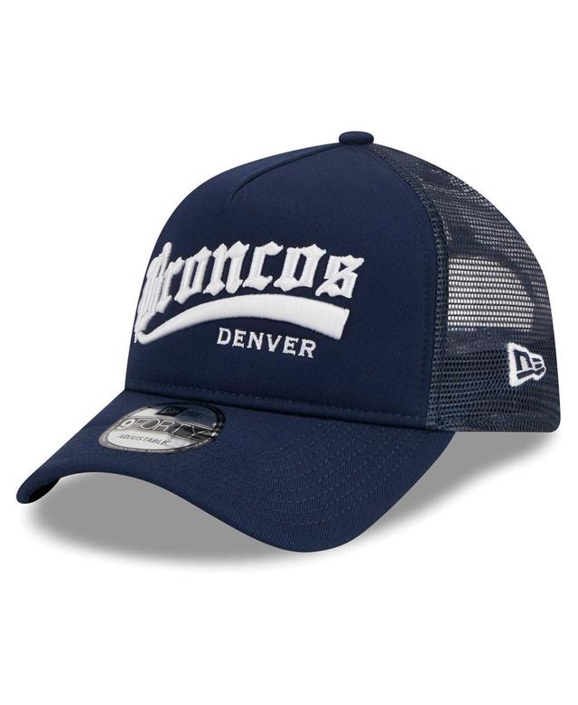 Mens New Era Denver Broncos Caliber Trucker 9FORTY Adjustable Hat, Blue Product Image