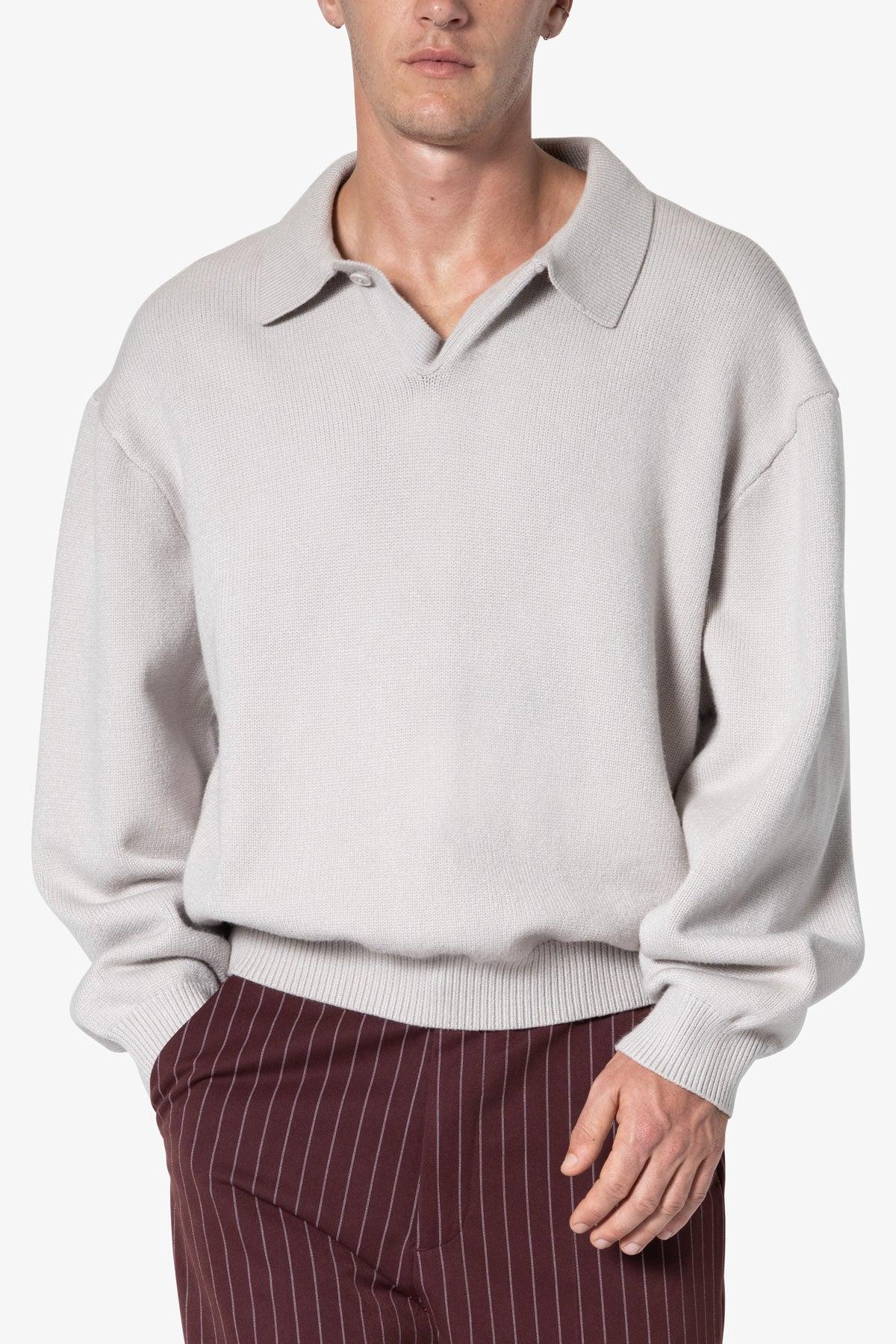 Collared Sweater - Light Grey Product Image