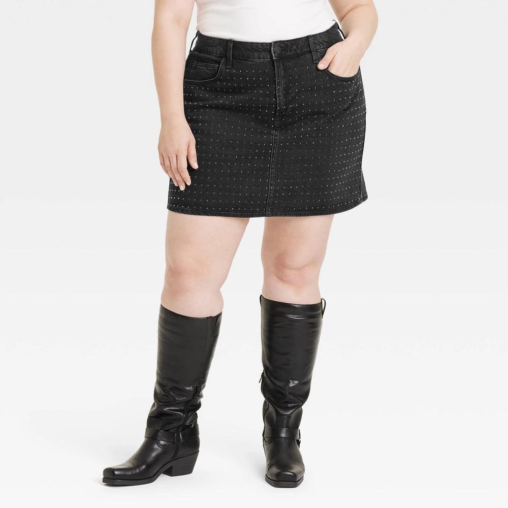 Womens Embellished Mini Skirt - Universal Thread Black Product Image