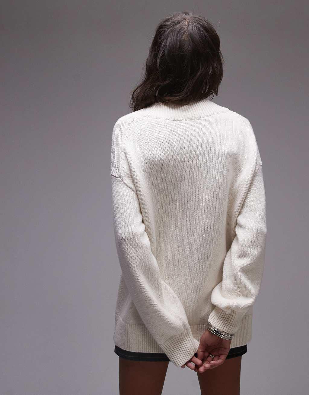 ARKET knit oversized sweater with mono diamond pattern Product Image