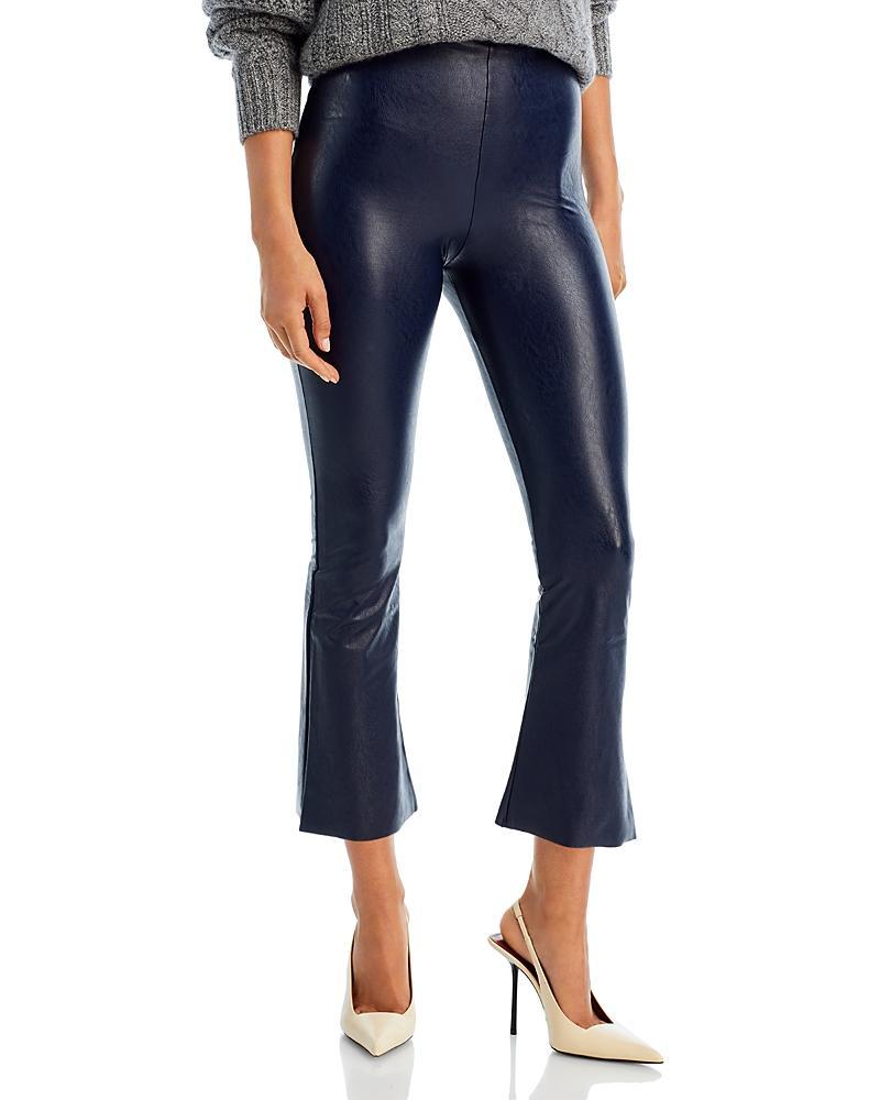 Womens Faux Leather Crop Flare Pant Product Image