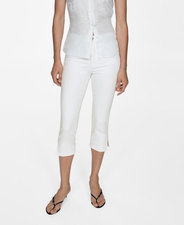 Mango Womens Side Opening Capri Jeans Product Image