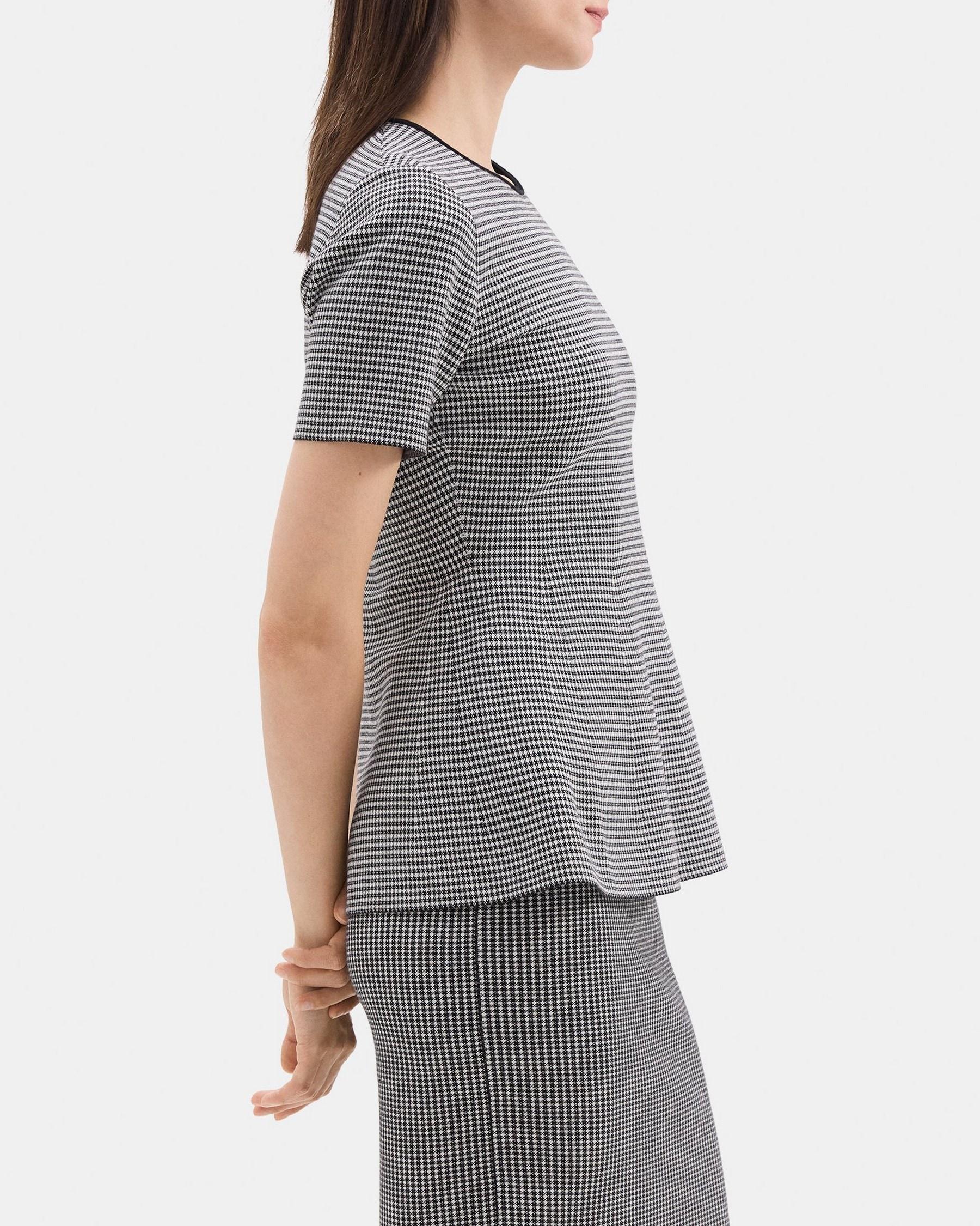 Peplum Sweater in Stretch Viscose Knit Product Image