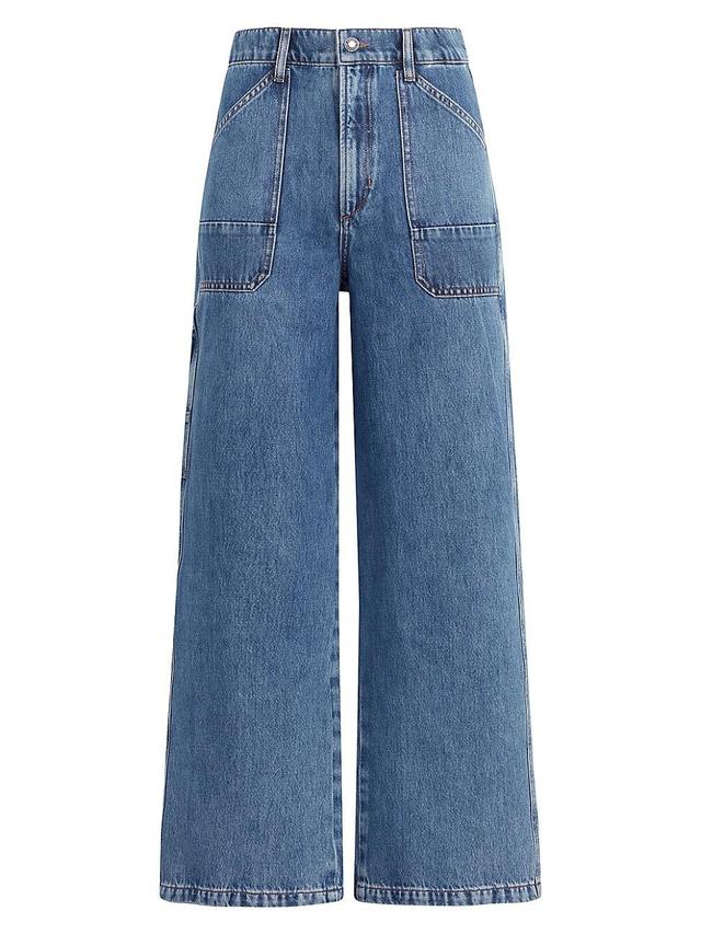 Womens Mischa Utility High-Rise Crop Wide-Leg Jeans Product Image