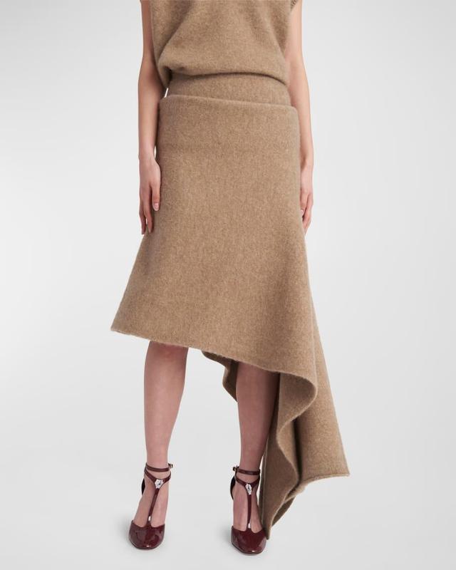 Alpaca-Cashmere Asymmetric Maxi Skirt Product Image