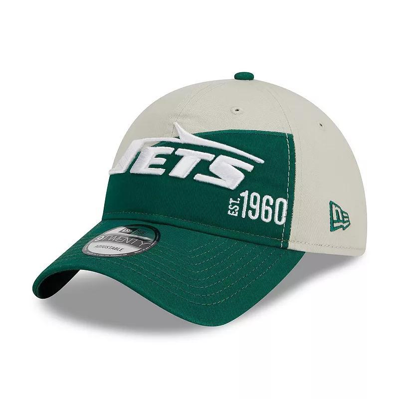 Mens New Era Cream/Green New York Jets 2023 Sideline Historic 9TWENTY Adjustable Hat Product Image