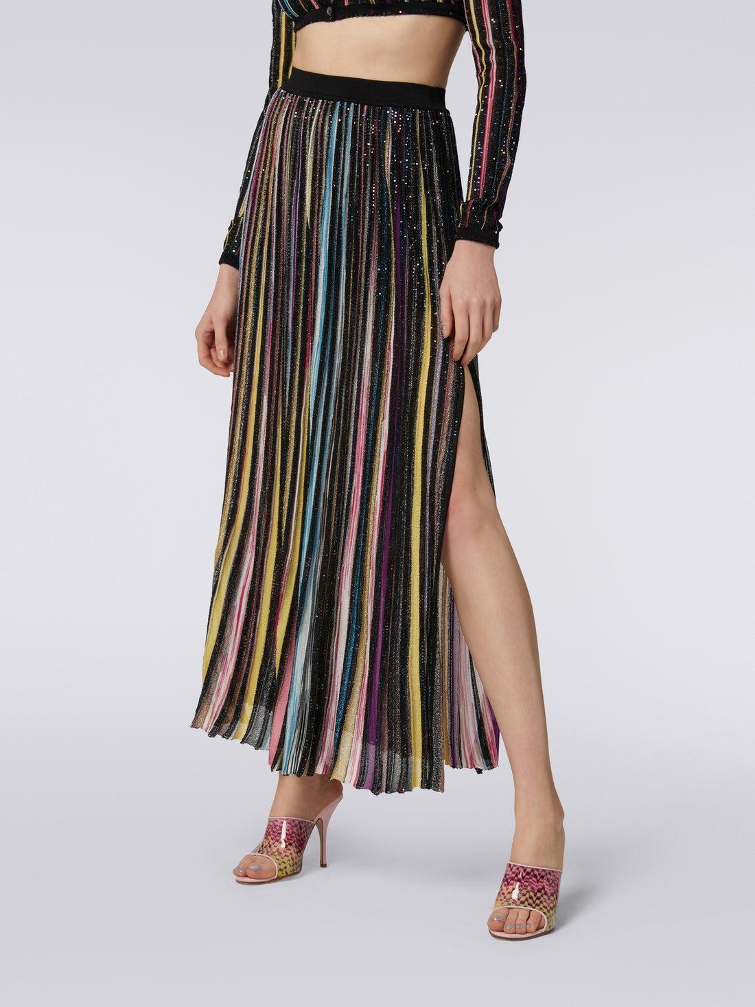 Pleated long skirt with sequins Black & Multicoloured | Missoni Product Image