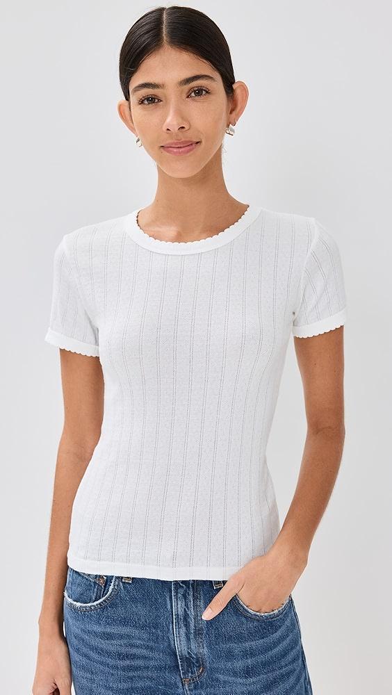 Leset Pointelle Short Sleeve Tee | Shopbop Product Image