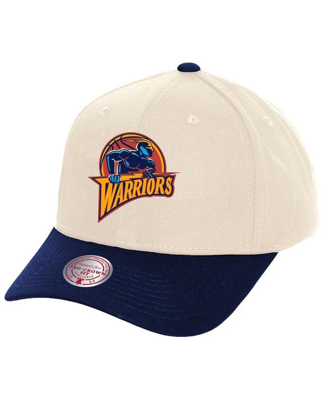 Mitchell & Ness Mens Cream Golden State Warriors Game On Two-Tone Pro Crown Adjustable Hat Product Image