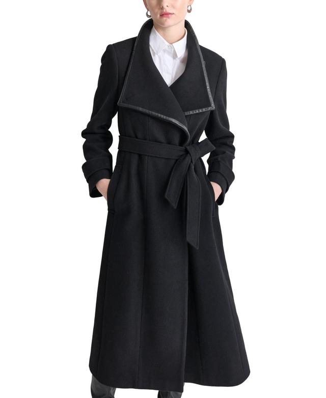 Dkny Womens Belted Wing-Collar Maxi Coat Product Image