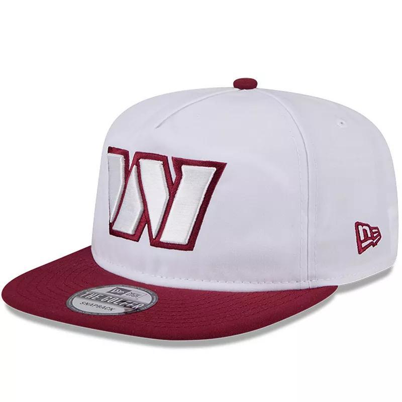 Mens New Era White/Burgundy Washington Commanders 2024 NFL Training Camp Golfer Snapback Hat Product Image