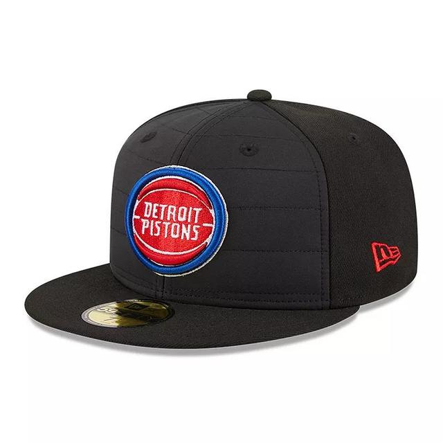 Mens New Era Black Detroit Pistons Quilted 59FIFTY Fitted Hat Product Image