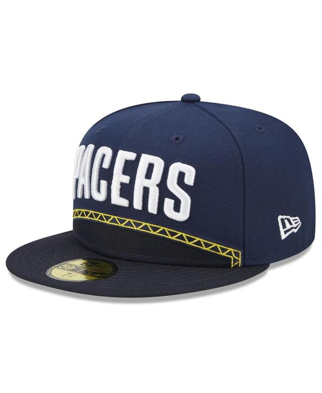 Mens New Era Indiana Pacers 2022/23 City Edition Official 59FIFTY Fitted Hat Blue Product Image